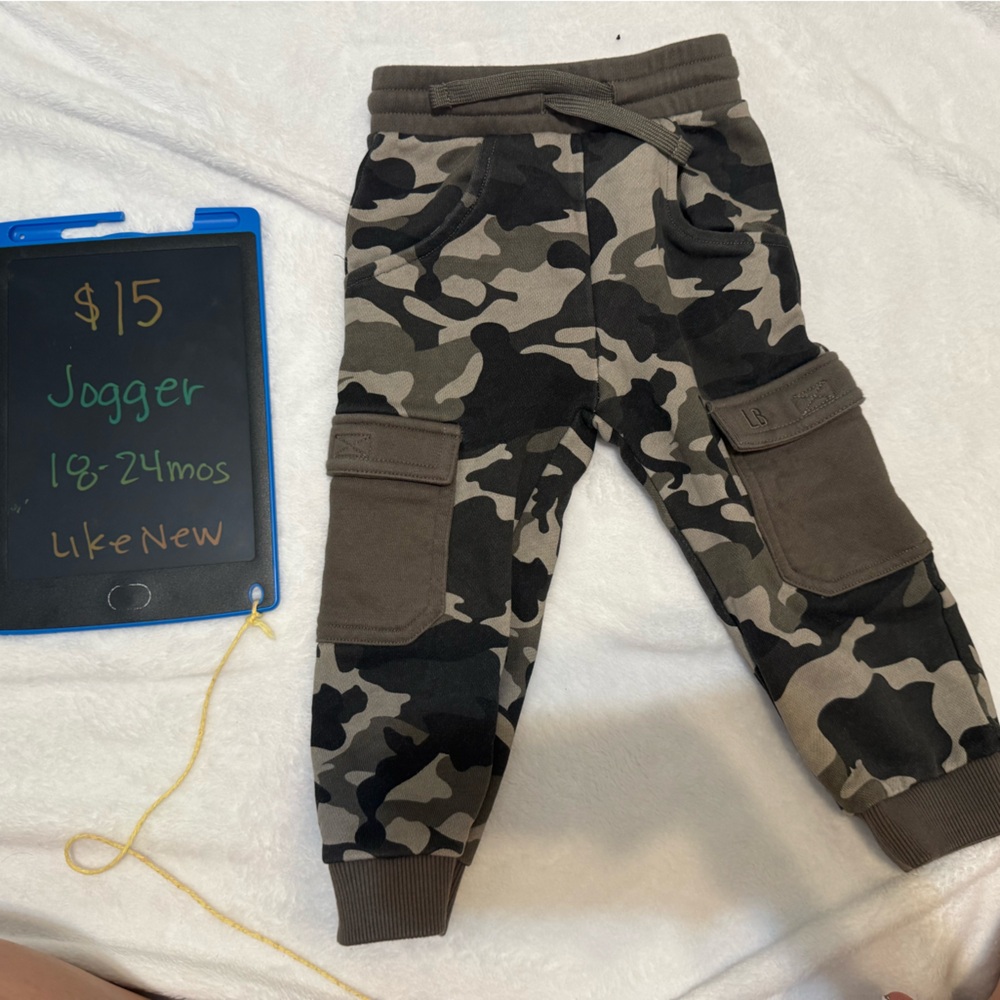 Little Bipsy Camo Joggers - Black and Gray